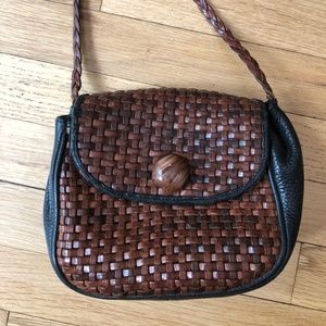COSCI Vintage Leather Woven Crossbody Made in Italy